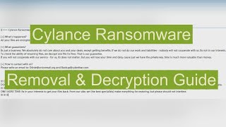 How to Remove and Decrypt Cylance Ransomware [upl. by Dawna]