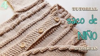 Abrigo campera para niño a dos agujas  Tutorial paso a paso 4 de 4 [upl. by Liman69]