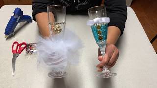 DIY WEDDING CHAMPAGNE GLASSES [upl. by Koblas949]