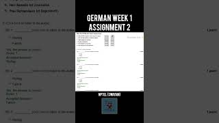 NPTEL GERMAN Week 2 Assignment 2 educationhub nptelcourseanswers [upl. by Vivianna]