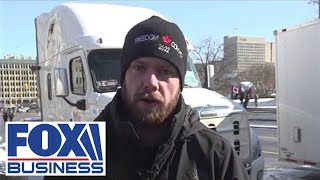 Fearless Canadian trucker has a message for Trudeau [upl. by Rebmak]