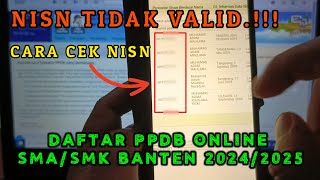 NISN tidak ValidTidak diTemukan ‼️ Daftar PPDB Online SMKSMA Banten 20242025 [upl. by Annawahs818]