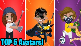 TOP 5 AVATARS FOR TTROCKSTARS PART 2 [upl. by Emaj]