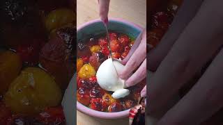 Roasted tomato and burrata food breakfast roastedtomatoes youtubeshorts [upl. by Nhguavoj792]