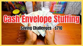 CASH ENVELOPE STUFFING 710  SAVING CHALLENGES  budgeting  cashstuffing  OCT 2024 [upl. by Keverne]