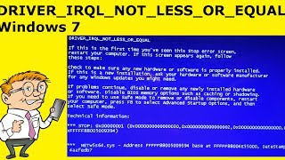 How To Fix DRIVERIRQLNOTLESSOREQUAL Windows 7  Stop Code 0x000000d1 [upl. by Varini]