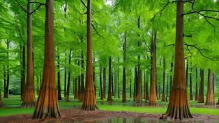 A Grove Of Metasequoia Trees On A Rainy Day White Noise for Relieving Stress Fast Sleep [upl. by Rhine]