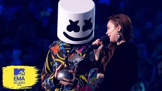 Marshmello Accepts Best Electronic Award  MTV EMAs 2018 [upl. by Vergne867]