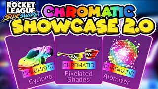 The 2nd ever CHROMATIC SHOWCASE in Rocket League Sideswipe incl Chromatic Goal Explosion [upl. by Rucker]