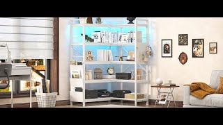 SEDETA 5 Tier Corner Bookshelf Modern Corner Bookcase for Home Office [upl. by Uyr]