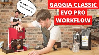 Gaggia Classic 2023 Pro Evo Workflow Preinfusion Temp Surfing amp Milk Steaming No Cuts [upl. by Silda]