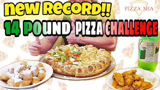 Undefeated 14 POUND Pizza Wings amp Fried Dough Food Challenge with New House Record  Pizza Mia [upl. by Sapienza176]