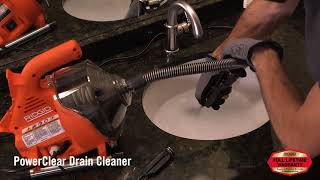 Drain Clearing Made Simple with the RIDGID® PowerClear Drain Cleaner [upl. by Cusick]