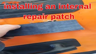 Hypalon rib repair guide to installing an internal patch on a Humber rib [upl. by Ekralc]