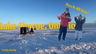 Ice Fishing For Jumbo Perch on Lake Simcoe [upl. by Linn467]