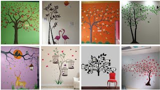 Latest Tree Wall Art Painting Design Ideas 2023  Wall Painting Tree Design Ideas  Wall Design [upl. by Enairb360]