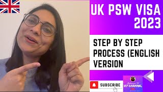 UK PSW Visa Application Step by Step Process 2023 English Version [upl. by Lennad]