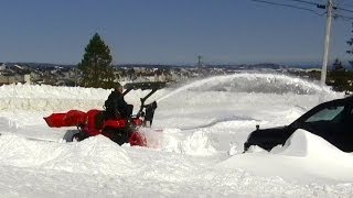 Kubota BX snow blowing 28 inches snow 2nd video [upl. by Kenley]