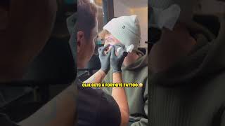 Clix gets a Fortnite face tattoo 😳 [upl. by Zennie685]