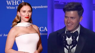 Scarlett Johansson Colin Jost Make Rare Appearance Together Ahead of White House Dinner video [upl. by Letsou732]