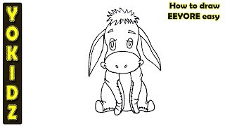 How to draw EEYORE easy [upl. by Hatty]