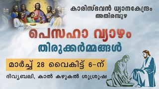 പെസഹാ വ്യാഴം തിരുക്കർമ്മങ്ങൾ  ദിവ്യബലി കാൽ കഴുകൽ ശുശ്രൂഷ  0600PM  28032024 [upl. by Rondon624]