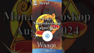 Waage BERUF 👷‍♀️ Horoskop August 2024 [upl. by Jessika]