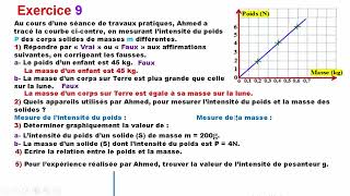 Exercice 9 le poids et la masse 3APIC [upl. by Niriam]