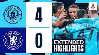 EXTENDED HIGHLIGHTS  Man City 40 Chelsea  Mahrez Alvarez amp Foden goals seal FA Cup progress [upl. by Gorey891]