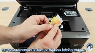 HP Photosmart 6510 eAllinOne How to ChangeReplace Ink Cartridges [upl. by Secrest697]