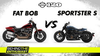 2023 Fat Bob 114 vs Sportster S Comparison  Behind The Enthusiast [upl. by Norri459]