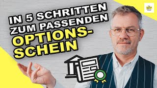 In 5 Schritten zum passenden Optionsschein  Tipps für Optionsscheine [upl. by Bina]