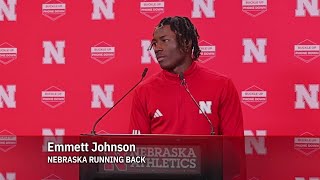 Nebraskas Emmett Johnson full postpractice press confrence [upl. by Einner]