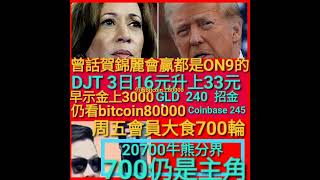 港仔又睇好 大尸又要壓 金 美股 bitcoin 每日牛熊 全預知 6898 6424 [upl. by Noivad]