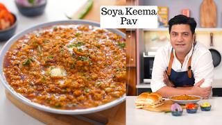 Street Style वेज सोया कीमा  मसालेदार Soya Keema Pav  Kunal Kapur Snacks Recipe  How to Cook Soya [upl. by Ardeth]