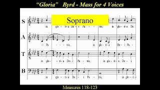 William ByrdMass for 4 Voices  Gloria Domine Deus  Soprano [upl. by Leinadnhoj902]