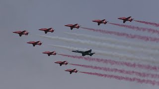 RAF Red ArrowsCF18 Flyby Aero Gatineau 2024 [upl. by Trik]