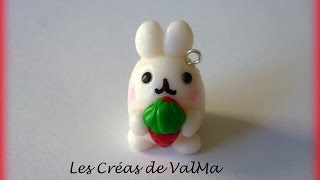 Tuto Fimo Lapin Fraise Kawai  Polymer Clay Tutorial [upl. by Nirehs]