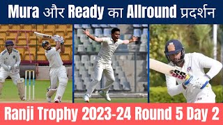 Ranji Trophy 202324 Round 5 Day 2 Update  Nitish Reddy  Hitesh Walunj  Manisankar Murasingh [upl. by Armillia]