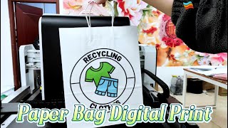 How to batch print portable paper bags with our single pass digital printer printing paperbag [upl. by Annaid550]