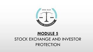 M5 STOCK EXCHANGE AND INVESTOR PROTECTION  SECURITIES CONTRACT REGULATION ACT 1956 [upl. by Jessey]