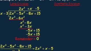 Dividing Polynomials and The Remainder Theorem Part 1 [upl. by Lebama517]