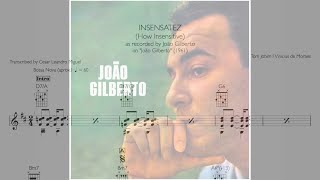 Transcription Insensatez  João Gilberto [upl. by Ogram929]