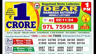 LIVE Lottery Sambsd 1pm Official 02112024 Result  Nagaland State Lottery [upl. by Eradis]