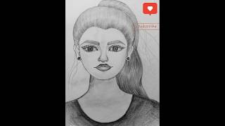 Girl face sketchshortsytshortsponytailpencildrawing [upl. by Ignaz]