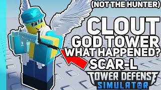 The Clout God Tower  What happened  Not the Hunter  Tower Defense Simulator [upl. by Keelby]