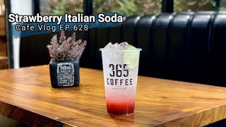 Cafe Vlog EP628  Strawberry Italian Soda  Soda drinks  Strawberry soda  Soda recipe [upl. by Rehptsirhc]