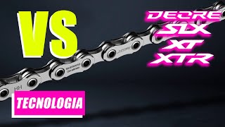 Cual es la diferencia entre las cadenas shimano DEORE SLX XT y XTR para transmisiones de 12 vel [upl. by Watters]