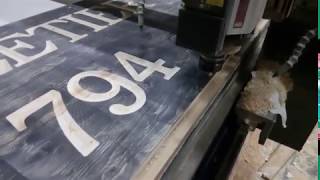 FEngrave CNC address sign using 150 degree V bit woodworking [upl. by Timothee]