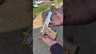 Nickel Plated Golden Parts Beretta 92fs Master Copy  Not For Sale Just For Entertainment amp Edu [upl. by Bruner]